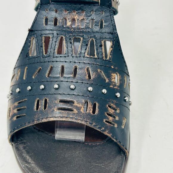 Naot Heeled Strappy Sandals Size 40 US 9 Open Toe Ankle Strap Studded Bronze - Picture 6 of 14